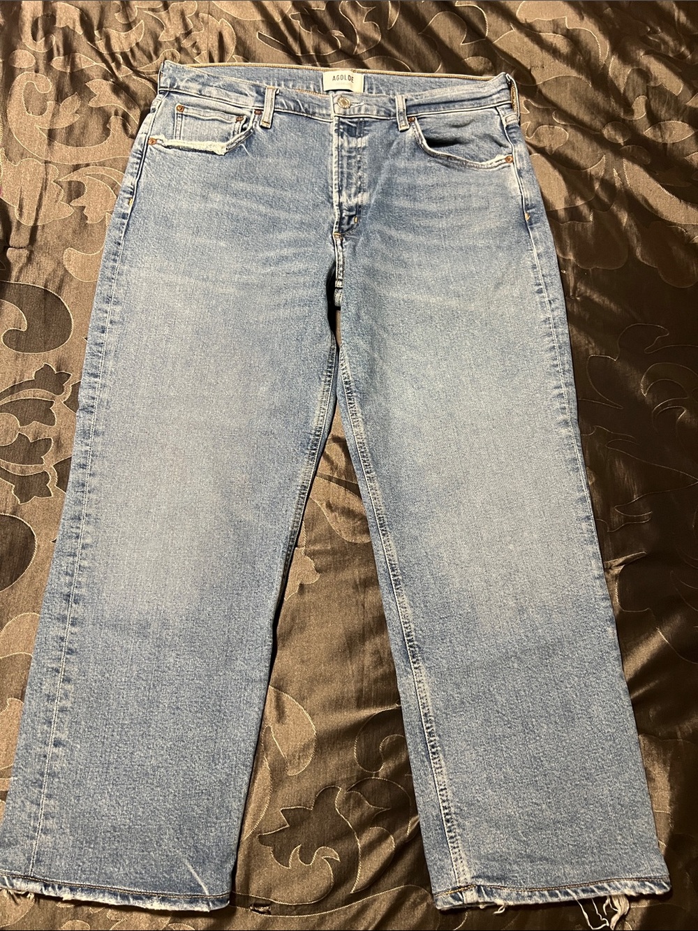 Agolde Kye Mid-Rise Cropped Ankle Light Wash Straight Leg Jeans Women’s 30